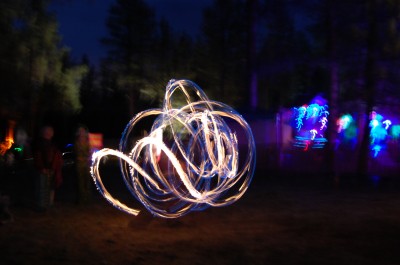 Light Painting with the fire baton twirlers
