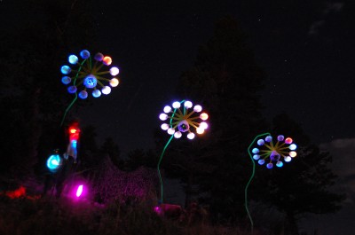 See the sound of the MUFFFs (Musical Universe of Faux Fur Flowers, a sound-interactive art installation)